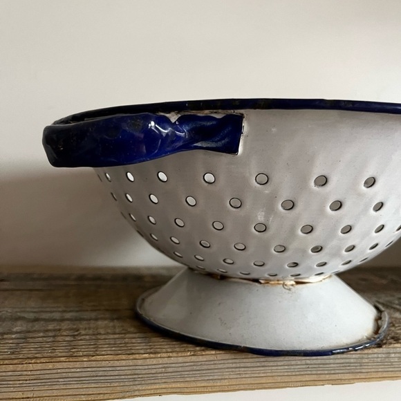 Enamelware colander antique - Picture 3 of 8